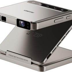 Aurzen ZIP Tri-Fold DLP Truly Mini Projector. Pocket Size. Zero-Lag Focus. One-Click Screen Mirroring. Full-Screen Mode. Type-C Fast Charging. 5.000mAh Battery. Indoor Outdoor Portable Projector.Gold