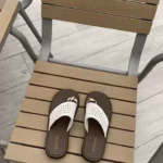 Thin, relaxed style, one-strap woven flip-flops for women, perfect for summer, non-slip, flat, and suitable for vacations and beaches. photo review