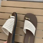 Thin, relaxed style, one-strap woven flip-flops for women, perfect for summer, non-slip, flat, and suitable for vacations and beaches. photo review