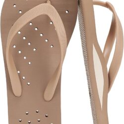 Amazon.com | STQ Womens Shower Shoes Pool Beach Flip Flops with Arch Support. Brown 7 | Non-Slip. Quick-dry. Supportive. Lightweight Water-friendly EVA. Easy to clean | Flip-Flops