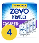 Zevo 2 Flying Insect Traps & 2 Refill Cartridges - Plug in Fly Trap & Indoor Bug Catcher for Gnats. House & Fruit Flies - Blue & UV Light Technology. Mess-Free Alternative to Bug Zapper