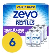 Zevo 2 Flying Insect Traps & 2 Refill Cartridges - Plug in Fly Trap & Indoor Bug Catcher for Gnats. House & Fruit Flies - Blue & UV Light Technology. Mess-Free Alternative to Bug Zapper