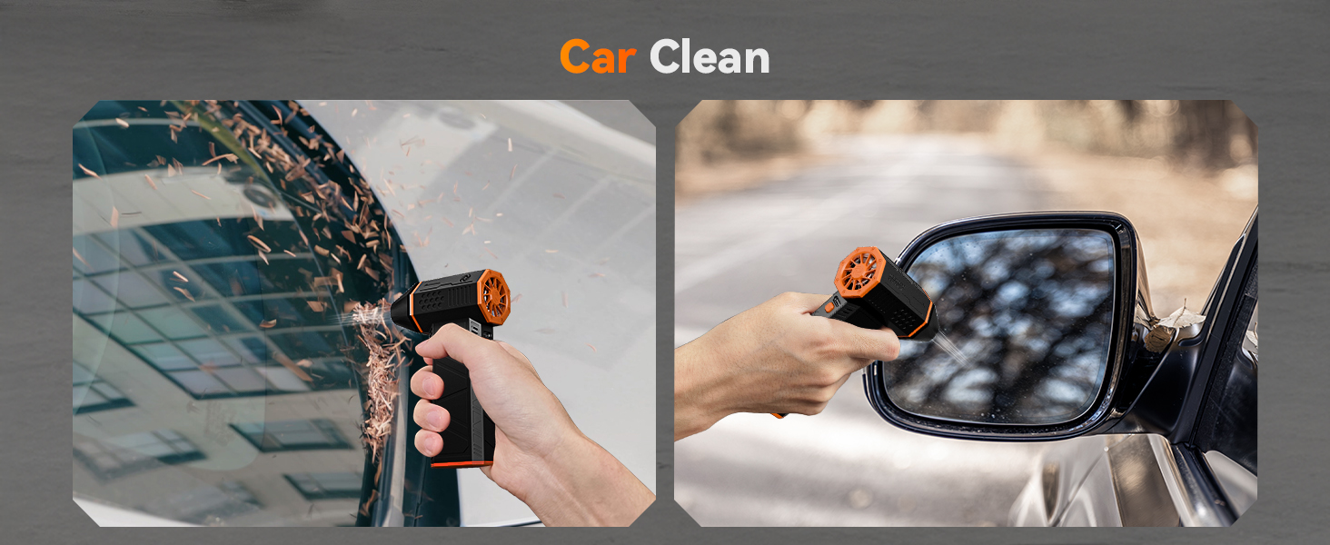 WOLFBOX MF50 Compressed Air Duster-110000RPM Super Power Electric Air Duster, 3-Gear Adjustable Mini Blower with Fast Charging, Dust Blower for Computer, Keyboard, House, Outdoor and Car