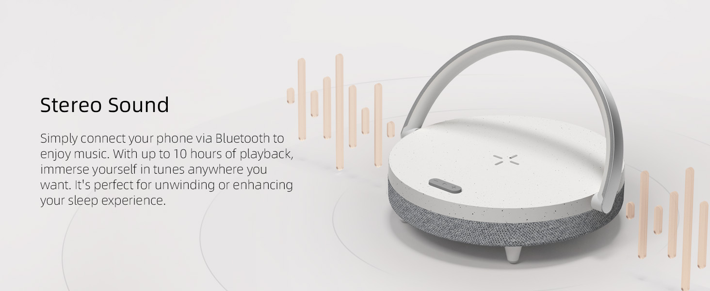 EZVALO Gifts for Women. 4-in-1 Portable Bluetooth Speaker. Bedside Lamp with Wireless Charger. Dimmable Night Light and Phone Holder. Christmas and Birthday Gifts for Teens. Families and Friends
